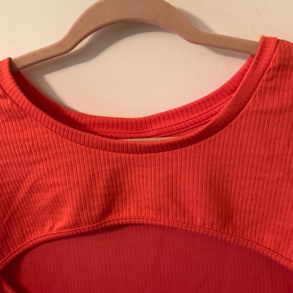 Ava & Viv sexy coral ribbed short sleeve peek-a-boo top size 4x - Picture 3 of 7